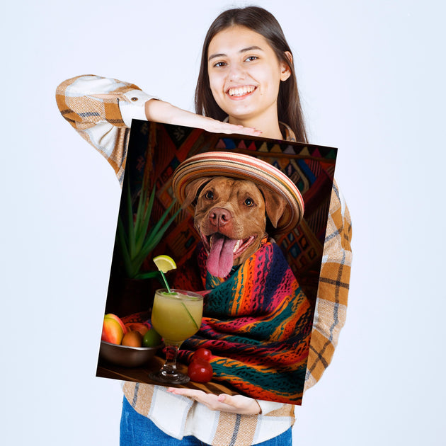 Fiesta Furry: Custom Mexican Holiday Pet Portrait - Celebrate with Vibrant Pet Panache!