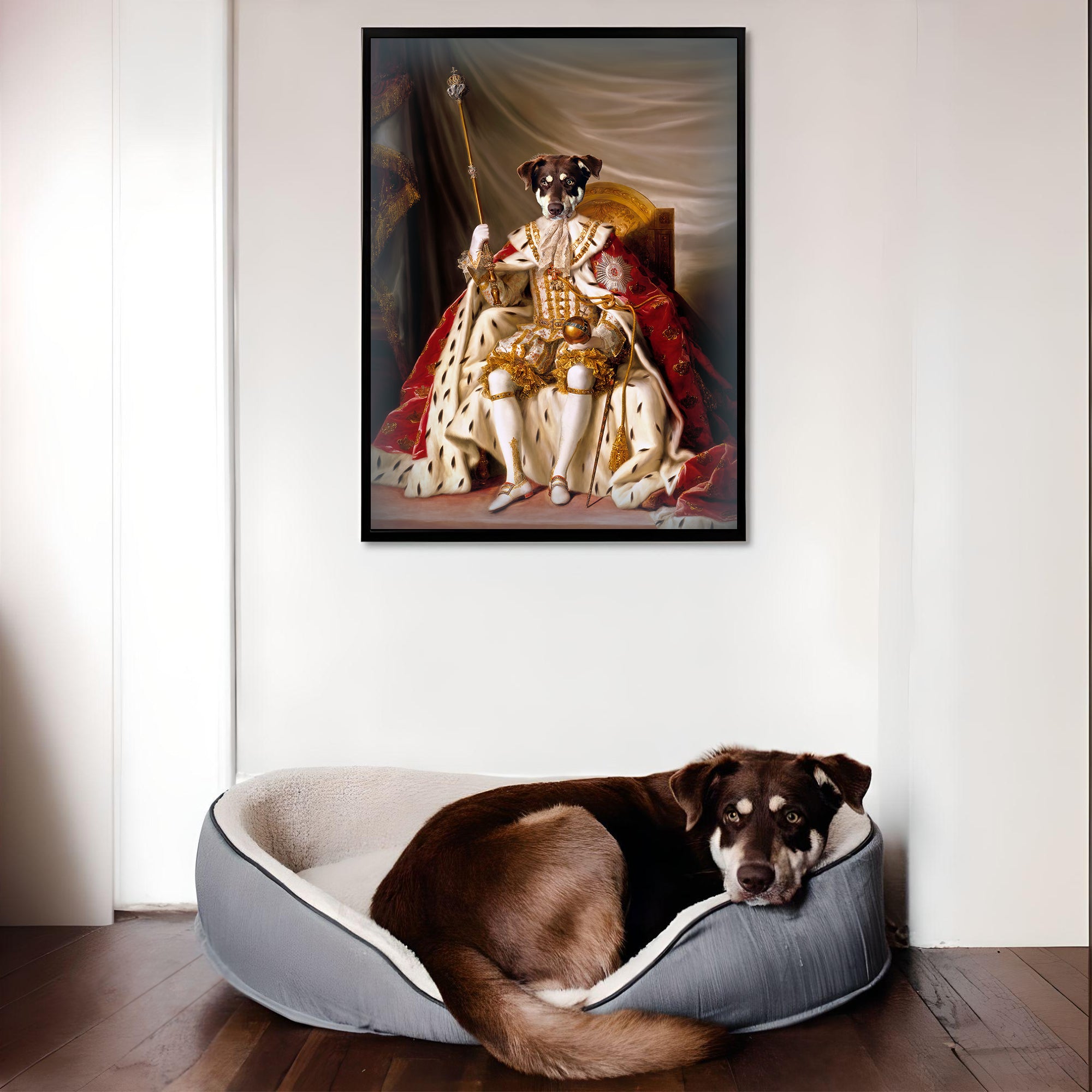 "Sir Barkalot the Regal" - Custom Pet Portrait in Royal King Robes