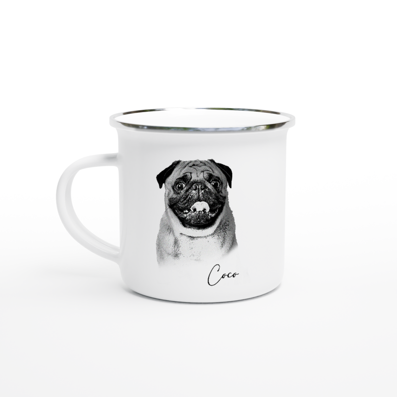 Pet Portrait 12oz Custom Pet Art Enamel Mug