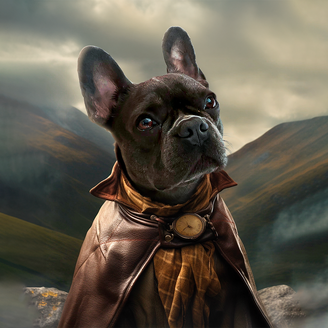 Highland Harmony: Custom Outlander-Inspired Pet Portrait - Transport Your Furry Companion to the Scottish Highlands!
