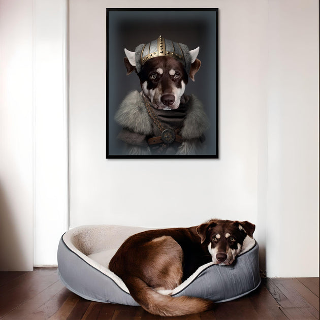 Viking Valor: Custom Pet Warrior Portrait