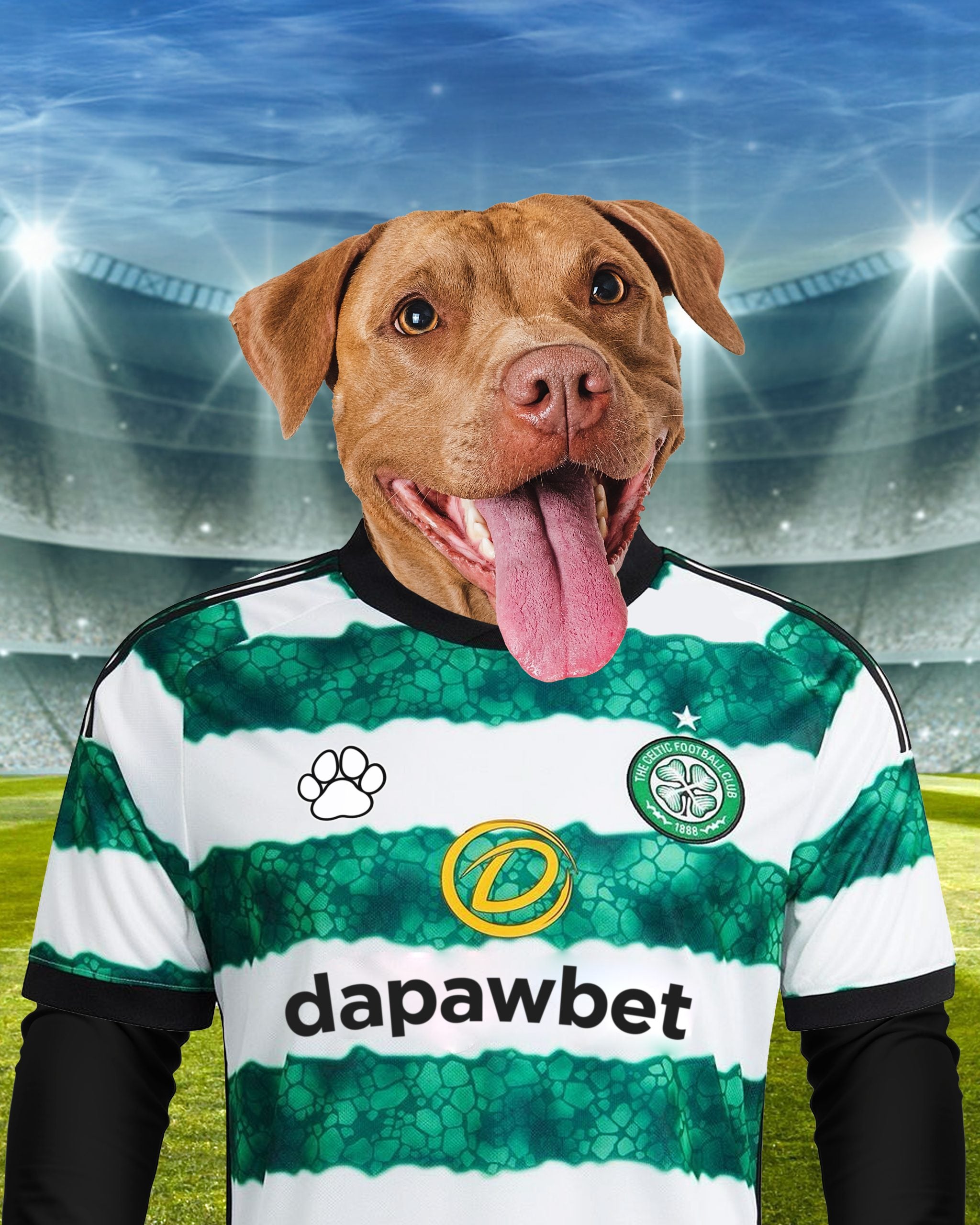 Celtic Canine Crest: Custom Pet Portraits in Glasgow Celtic Inspired Kit - Unleash Your Pet's Inner Champion!