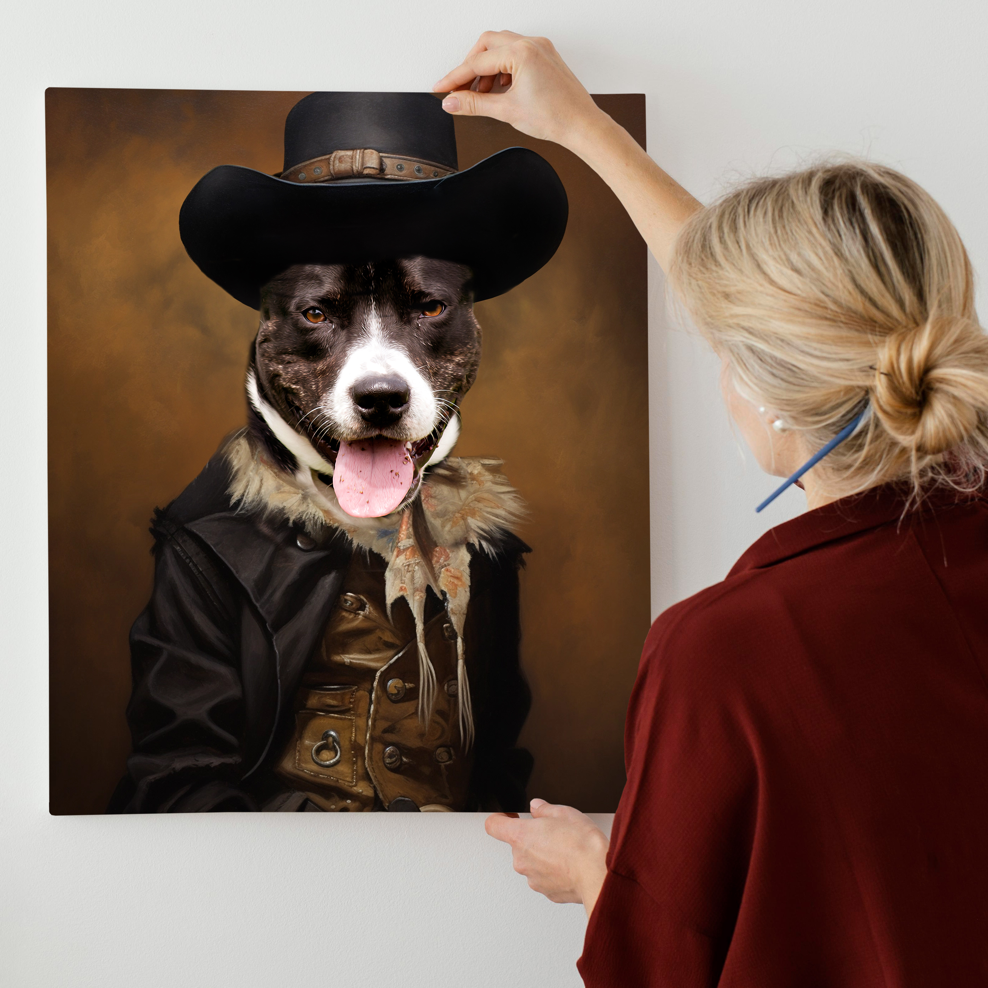 Wild West Whiskers: Custom Cowboy Pet Portrait - Saddle Up for Paw-some Adventures!