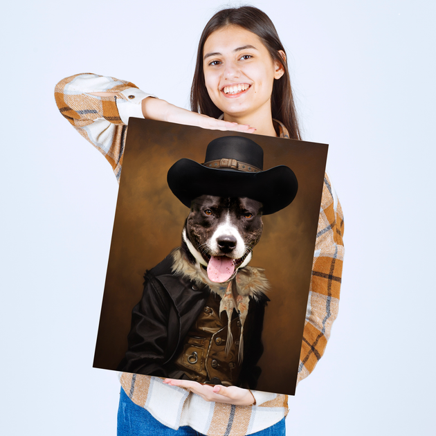 Wild West Whiskers: Custom Cowboy Pet Portrait - Saddle Up for Paw-some Adventures!