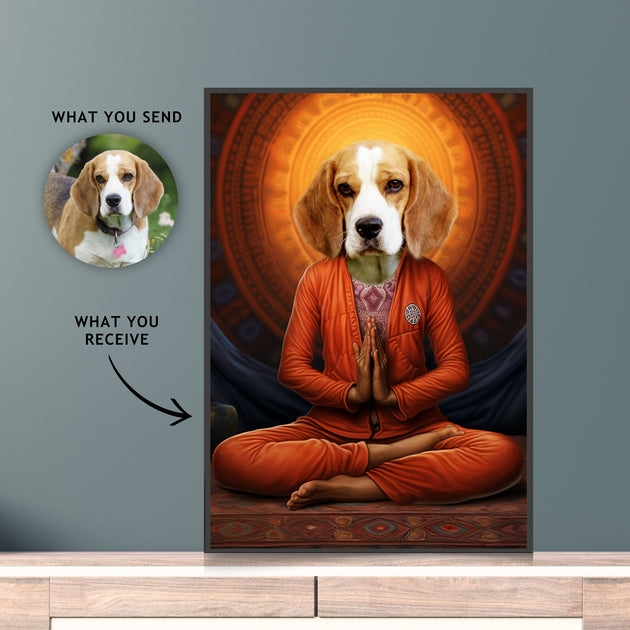 Enchanted Essence: Custom Yoga Teacher Pet Portrait - Unleash Your Pet's Inner Magical Aura!