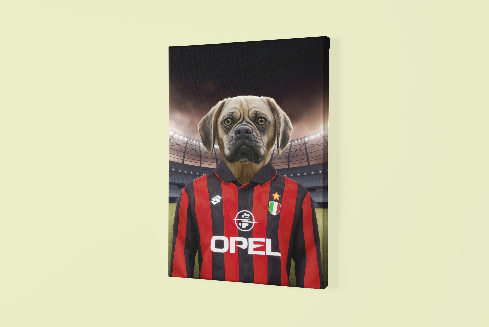 "Rossonero Rover" - Vintage '94-'95 AC Milan Inspired Custom Pet Portrait