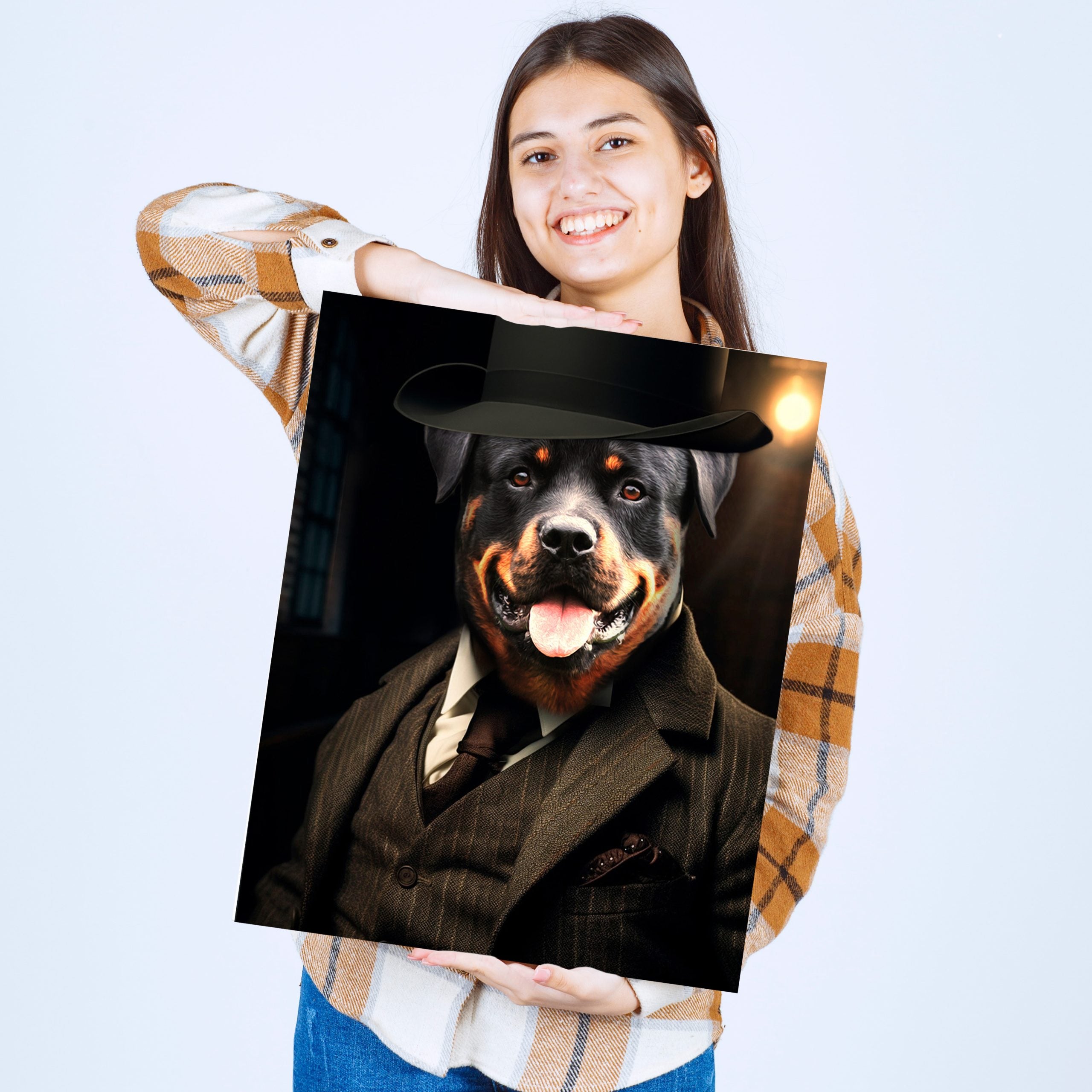 Gangster Glory: Custom Peaky Blinders Pet Portrait - Transform Your Pet into a Dapper Shelby!