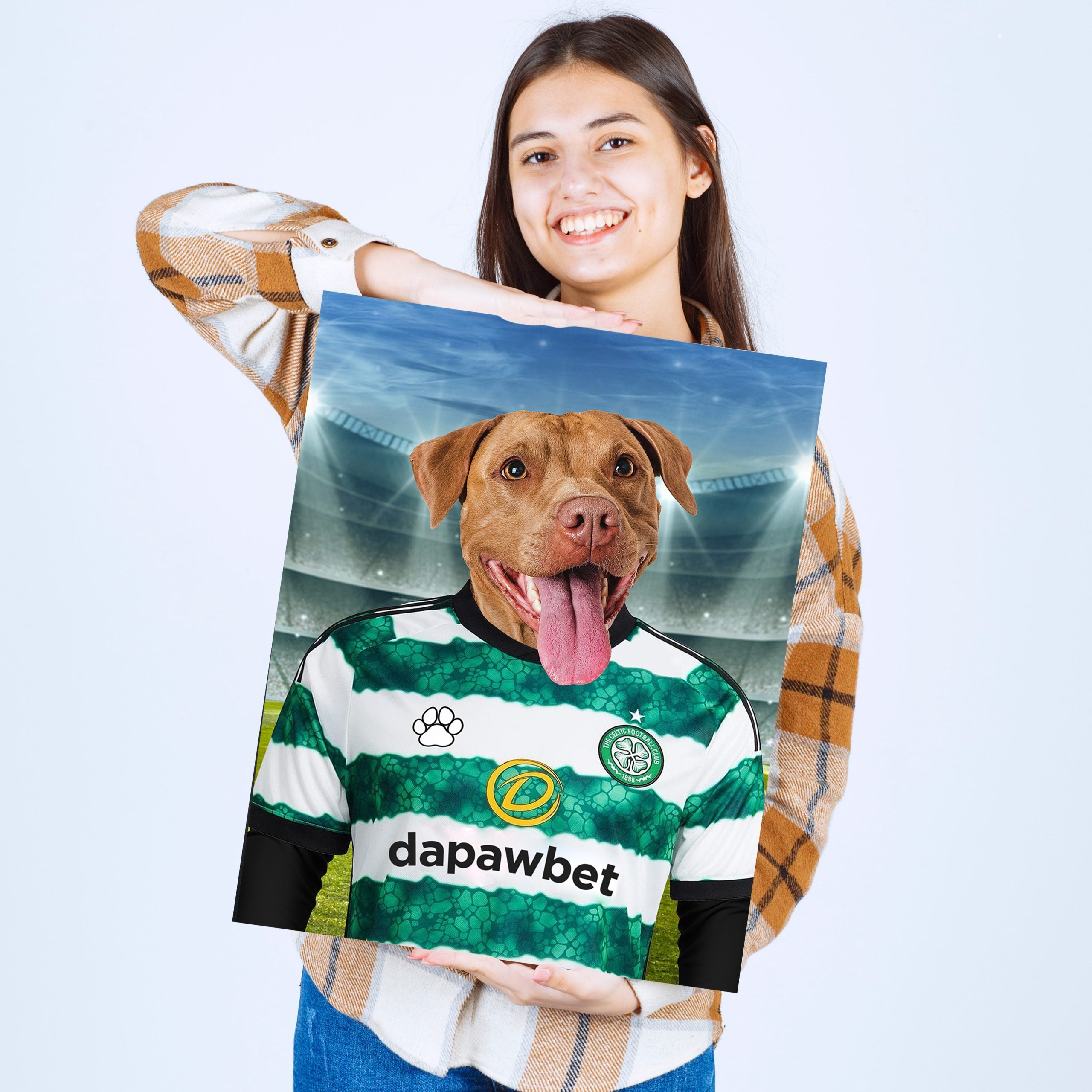 Celtic Canine Crest: Custom Pet Portraits in Glasgow Celtic Inspired Kit - Unleash Your Pet's Inner Champion!