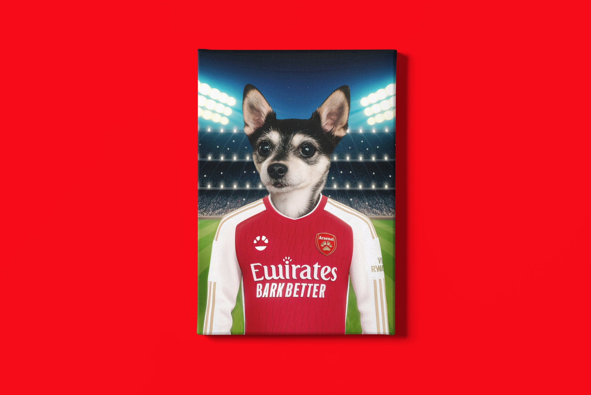 "The Gunner's Companion" - Custom Pet Portrait on Arsenal FC Inspired Jersey