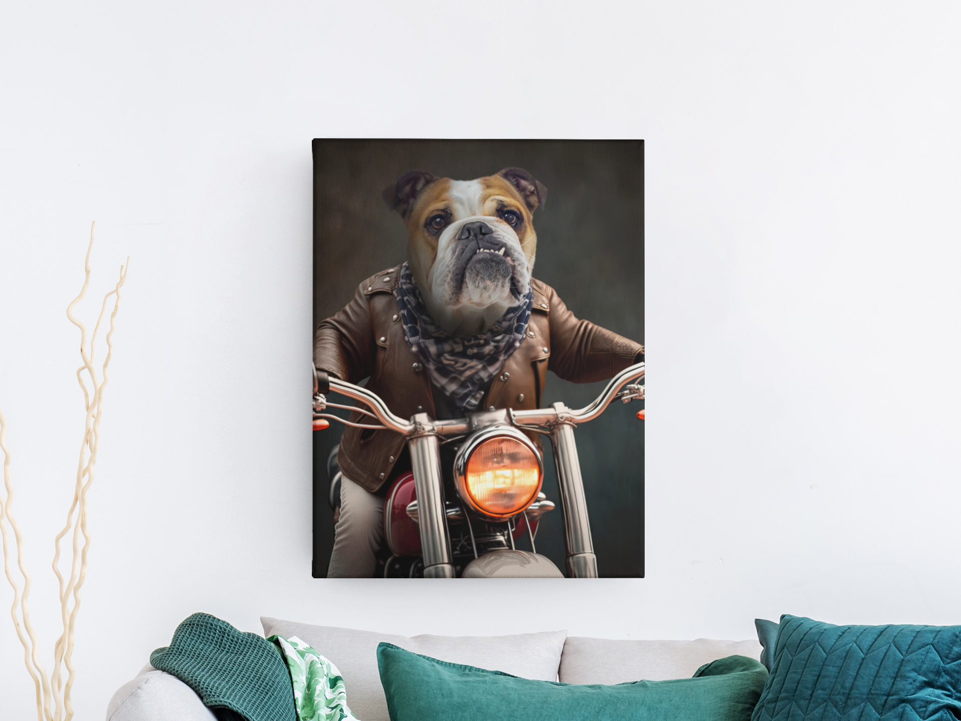 Revved-Up Rovers: Custom Motorbike Rider Pet Portrait