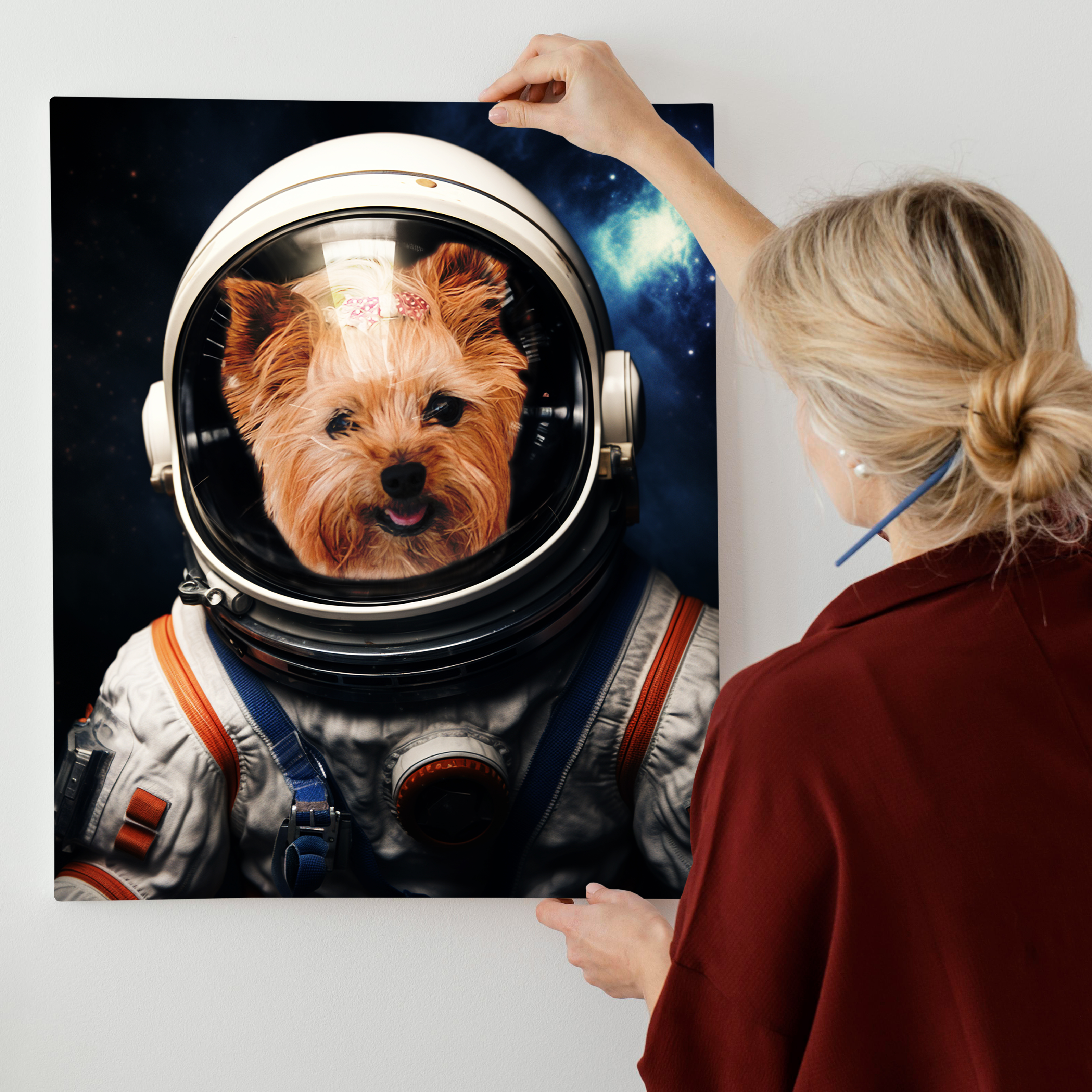 Cosmic Explorer: Custom Spaceman Pet Portrait - Blast Off into Paw-some Galactic Adventures!