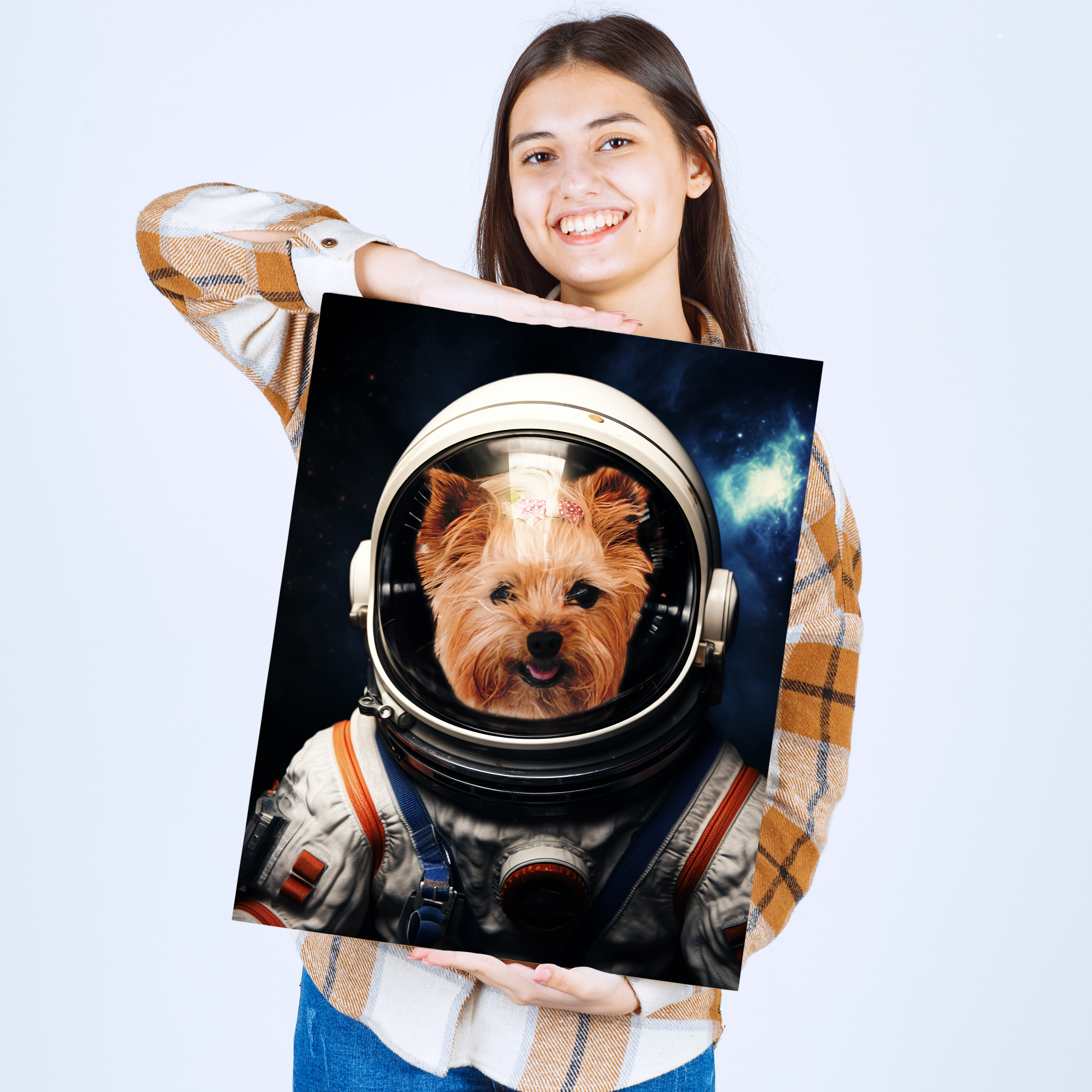 Cosmic Explorer: Custom Spaceman Pet Portrait - Blast Off into Paw-some Galactic Adventures!
