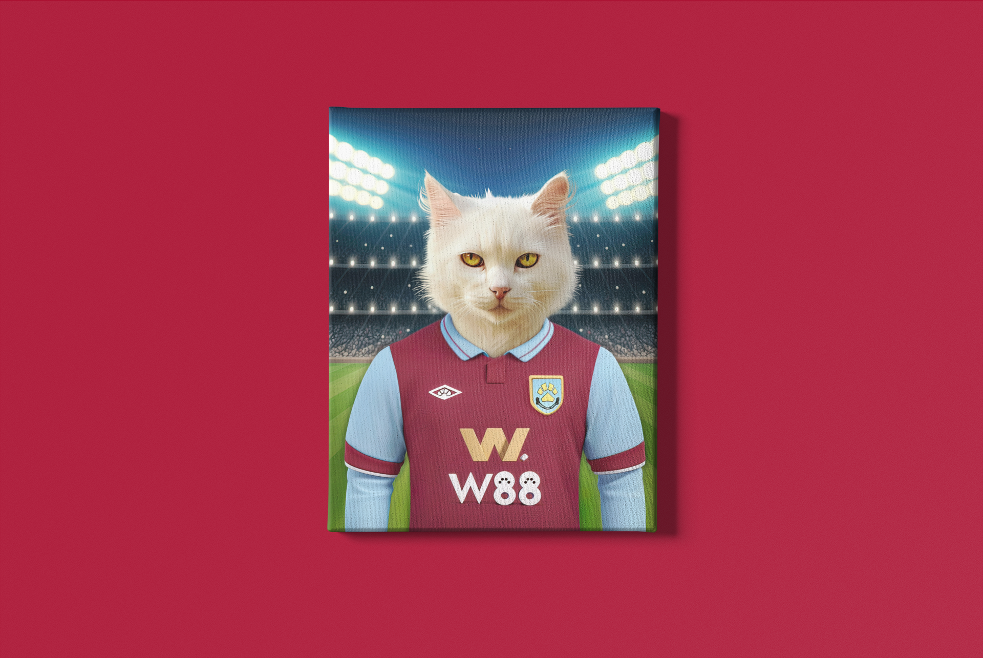 "Claret Companion" - Custom Pet Portrait on Burnley FC Inspired Jersey