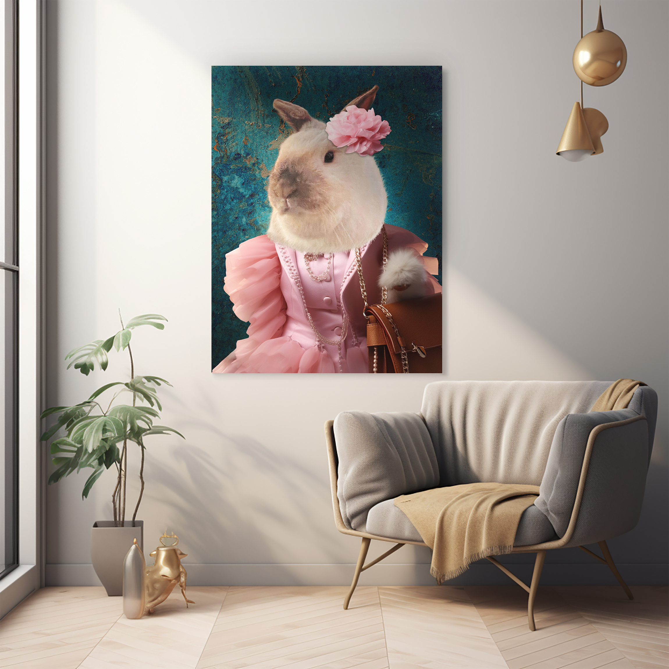 "Posh Paws"- Custom Chic Pet Portrait