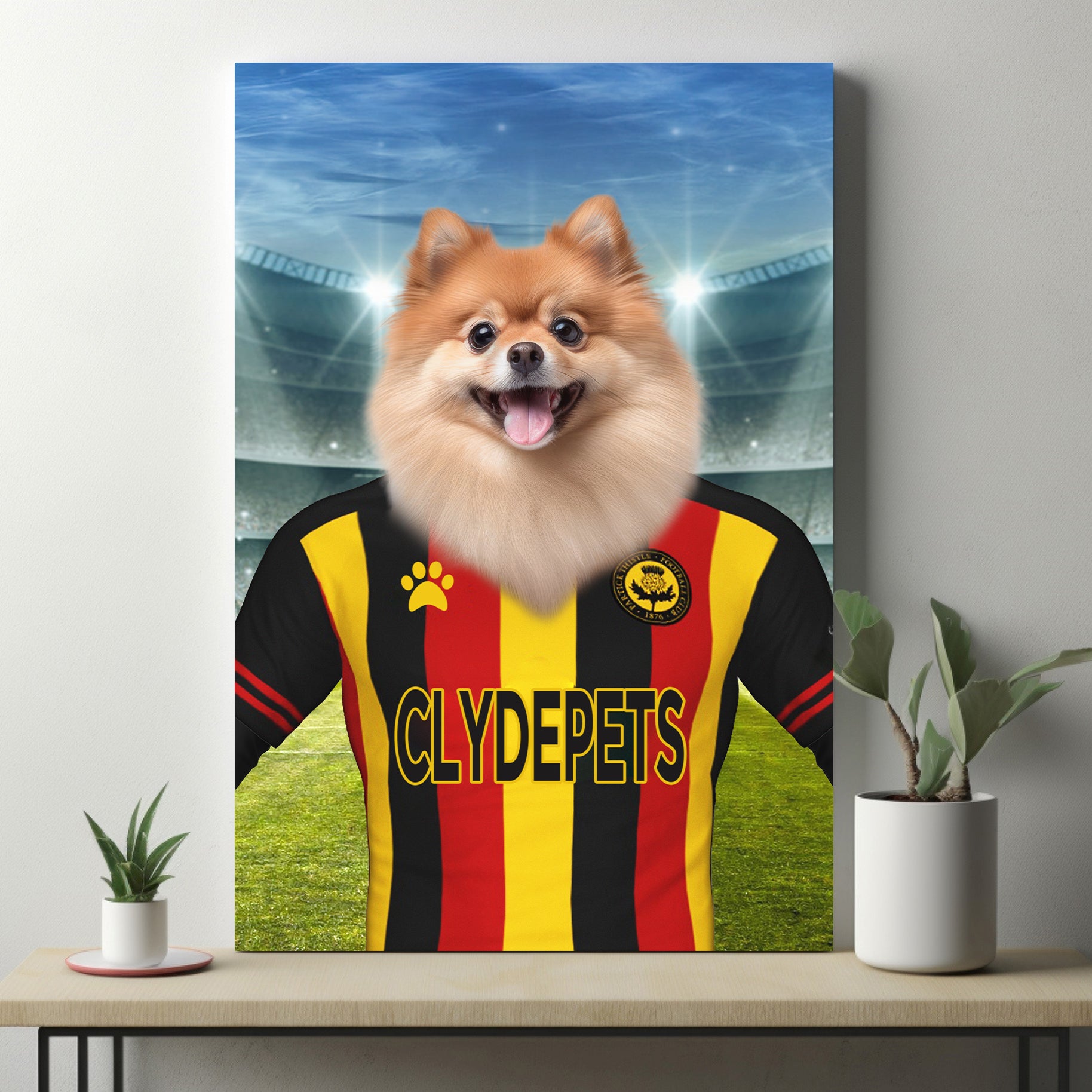 "Jags Companion" - Custom Pet Portrait in Partick Thistle F.C. Inspired Kit