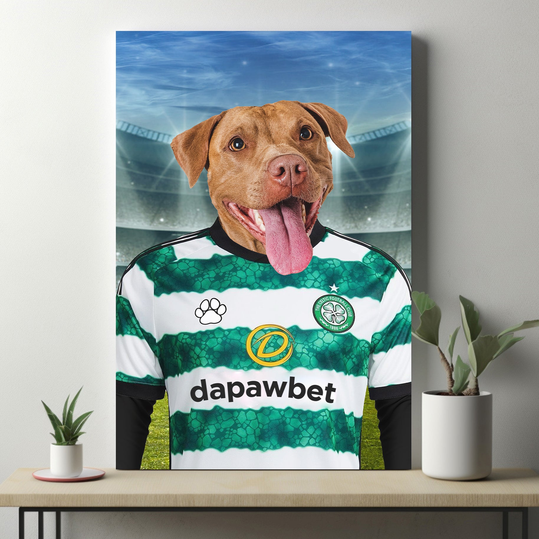 Celtic Canine Crest: Custom Pet Portraits in Glasgow Celtic Inspired Kit - Unleash Your Pet's Inner Champion!