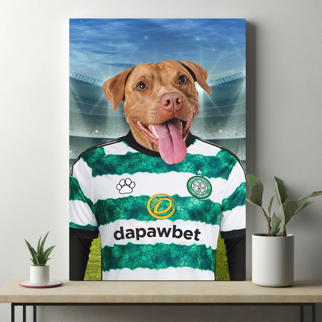 Celtic Canine Crest: Custom Pet Portraits in Glasgow Celtic Inspired Kit - Unleash Your Pet's Inner Champion!