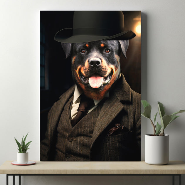 Gangster Glory: Custom Peaky Blinders Pet Portrait - Transform Your Pet into a Dapper Shelby!