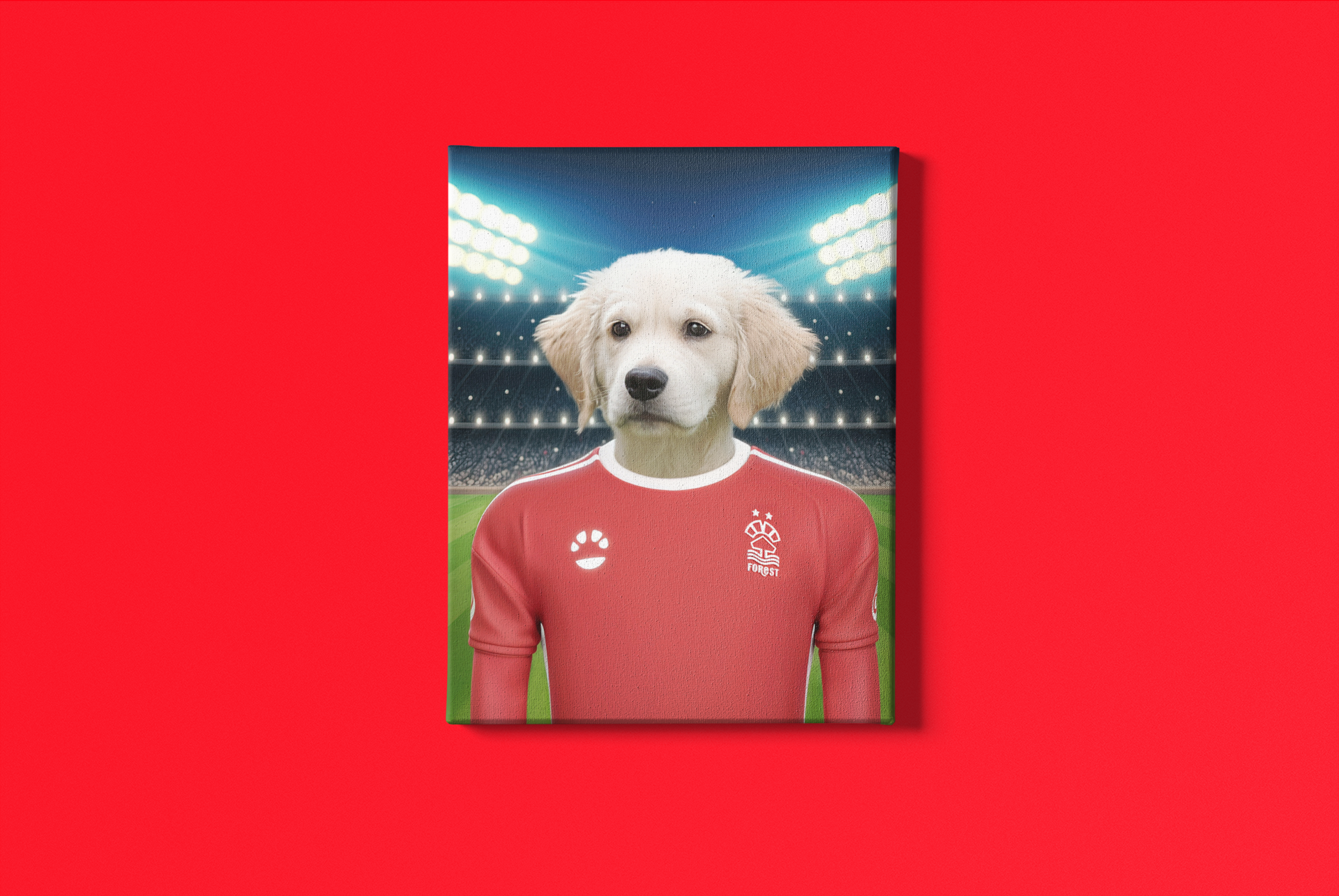 "Forest Fur-ever" Custom Pet Portrait in Nottingham Forest Inspired Jersey