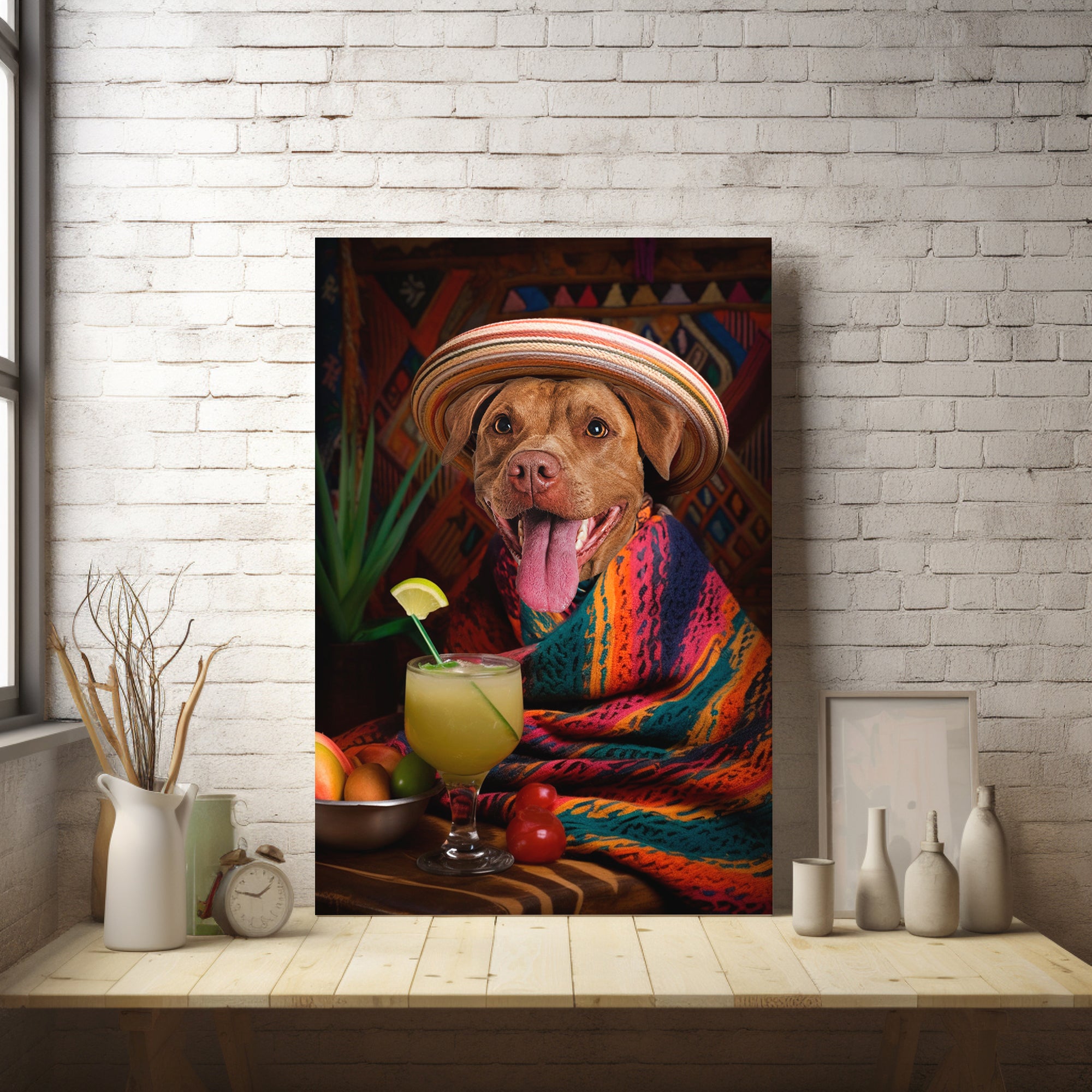 Fiesta Furry: Custom Mexican Holiday Pet Portrait - Celebrate with Vibrant Pet Panache!