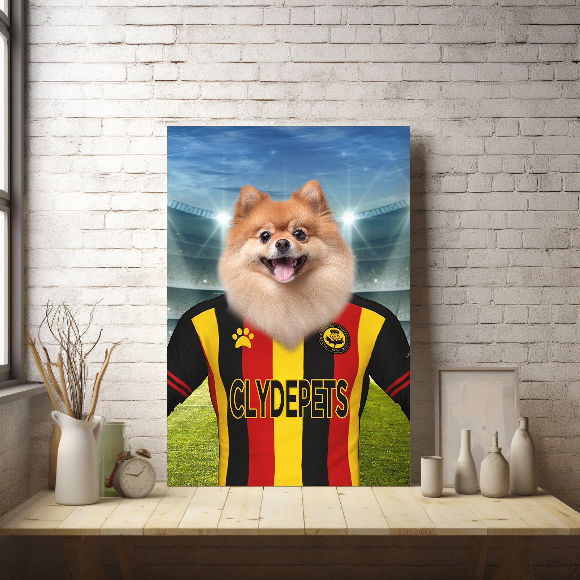 "Jags Companion" - Custom Pet Portrait in Partick Thistle F.C. Inspired Kit