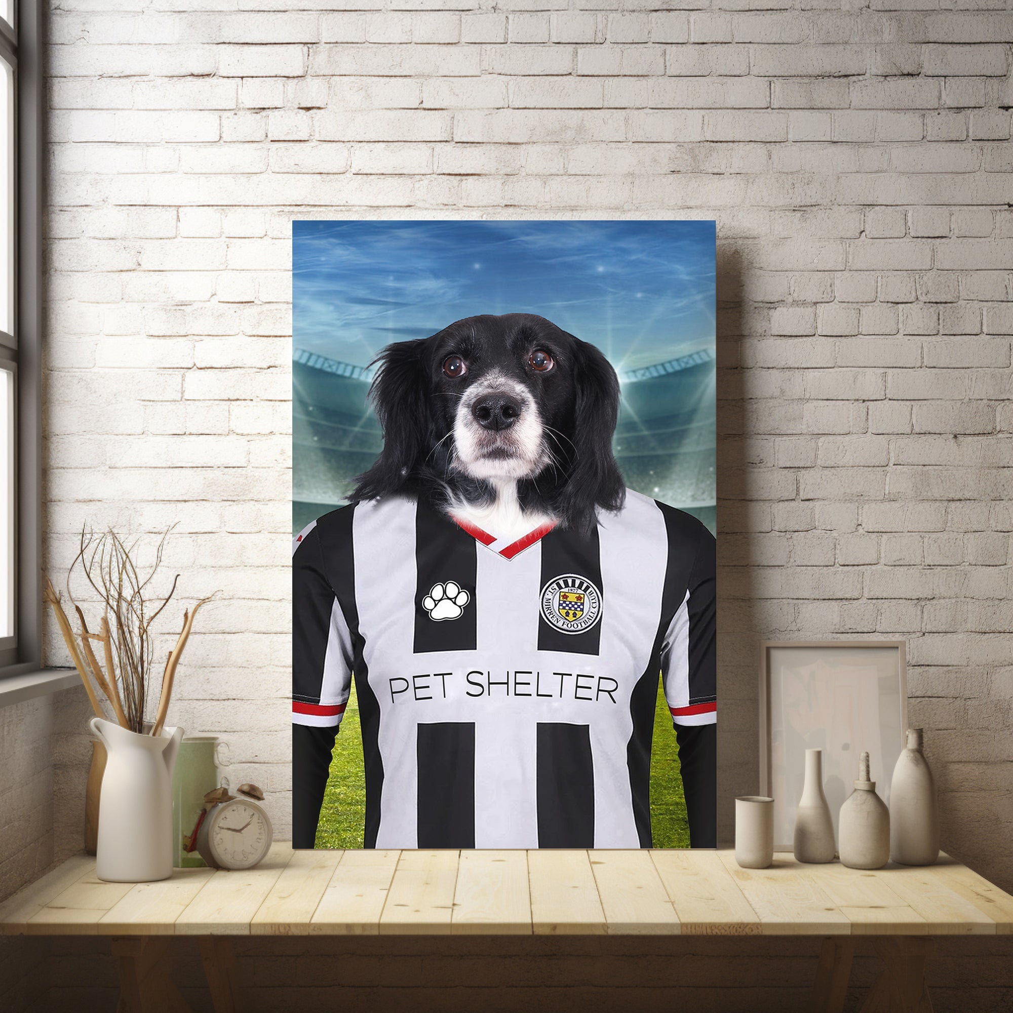 "Saintly Paws" - Custom Pet Portrait in St. Mirren F.C. Inspired Kit