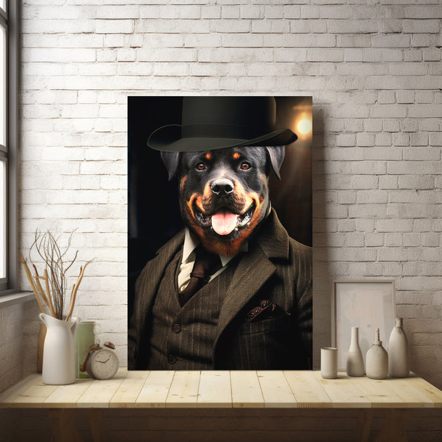 Gangster Glory: Custom Peaky Blinders Pet Portrait - Transform Your Pet into a Dapper Shelby!