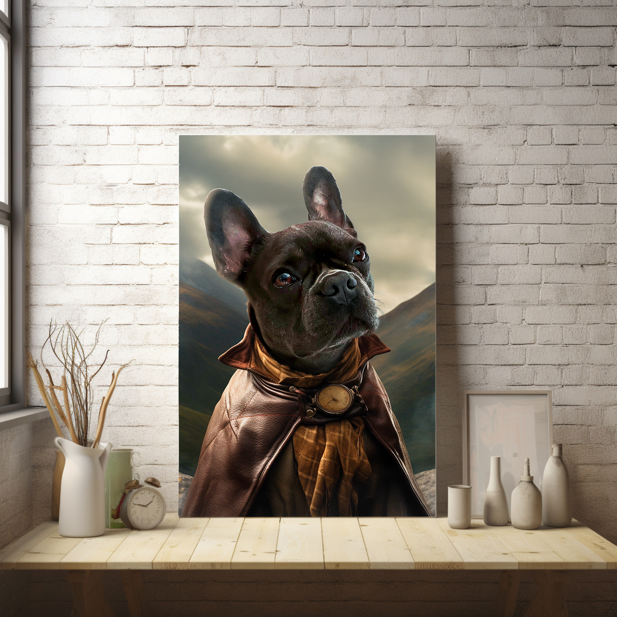 Highland Harmony: Custom Outlander-Inspired Pet Portrait - Transport Your Furry Companion to the Scottish Highlands!