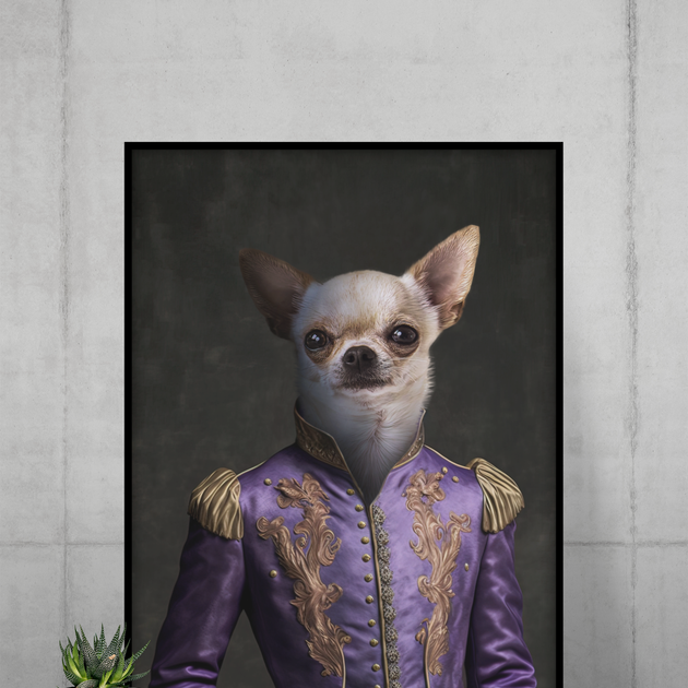 Majestic Paws: Custom Pet Prince Portrait