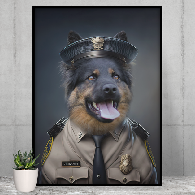 Paw-trol Duty: Custom USA Highway Patrol Pet Portrait