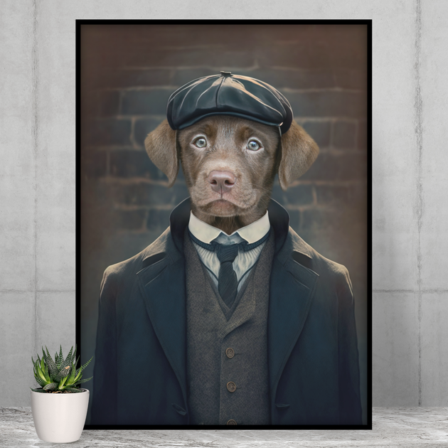 Retro Ruffians: Custom Pet Portrait in Peaky Blinders Style