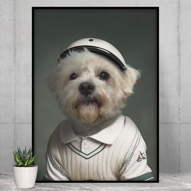 Cricket Companion: Custom Classic Cricketer Pet Portrait