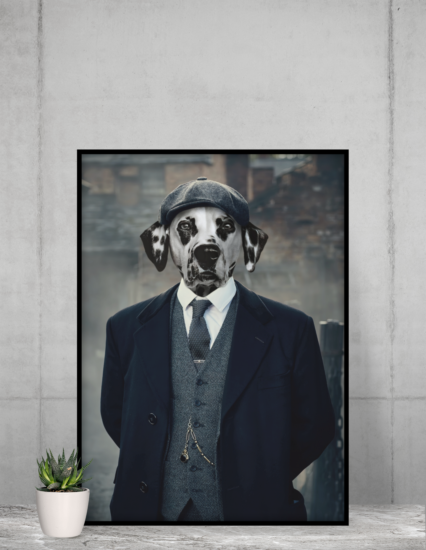 Peaky Paws: Custom Pet Print in Classic Gangster Style