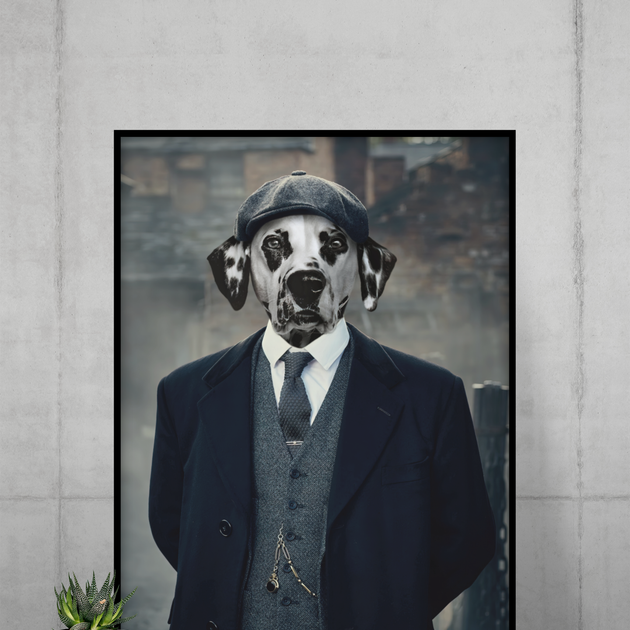Peaky Paws: Custom Pet Print in Classic Gangster Style