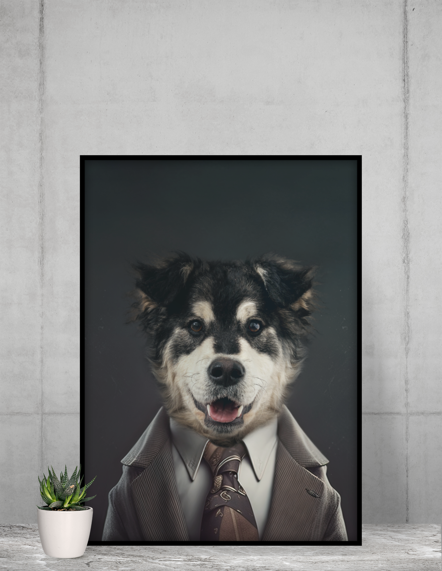 Executive Paws: Custom Businessman Pet Portrait