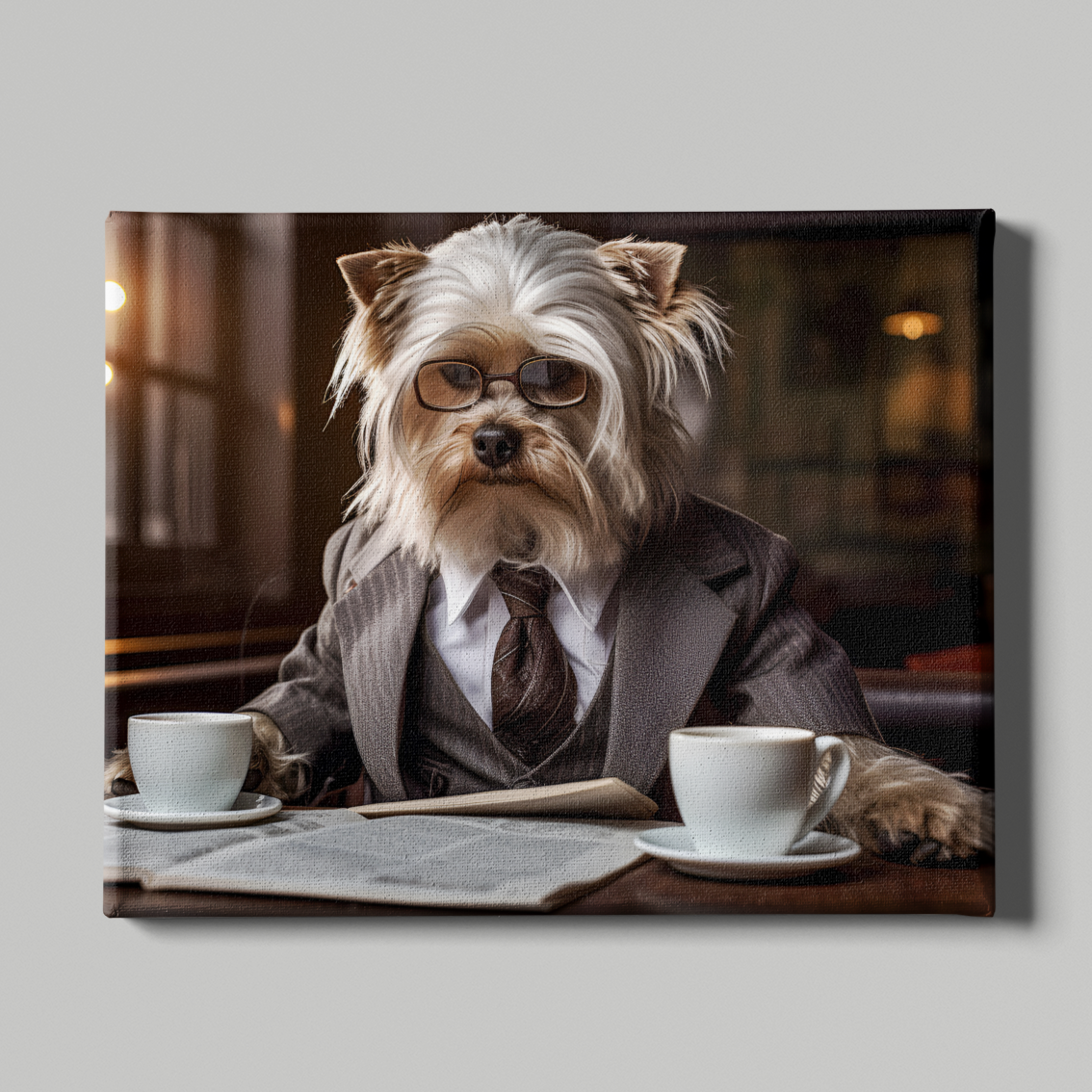 Corporate Coffee Break: Custom Businessman Portrait - Brewing Success in Style!