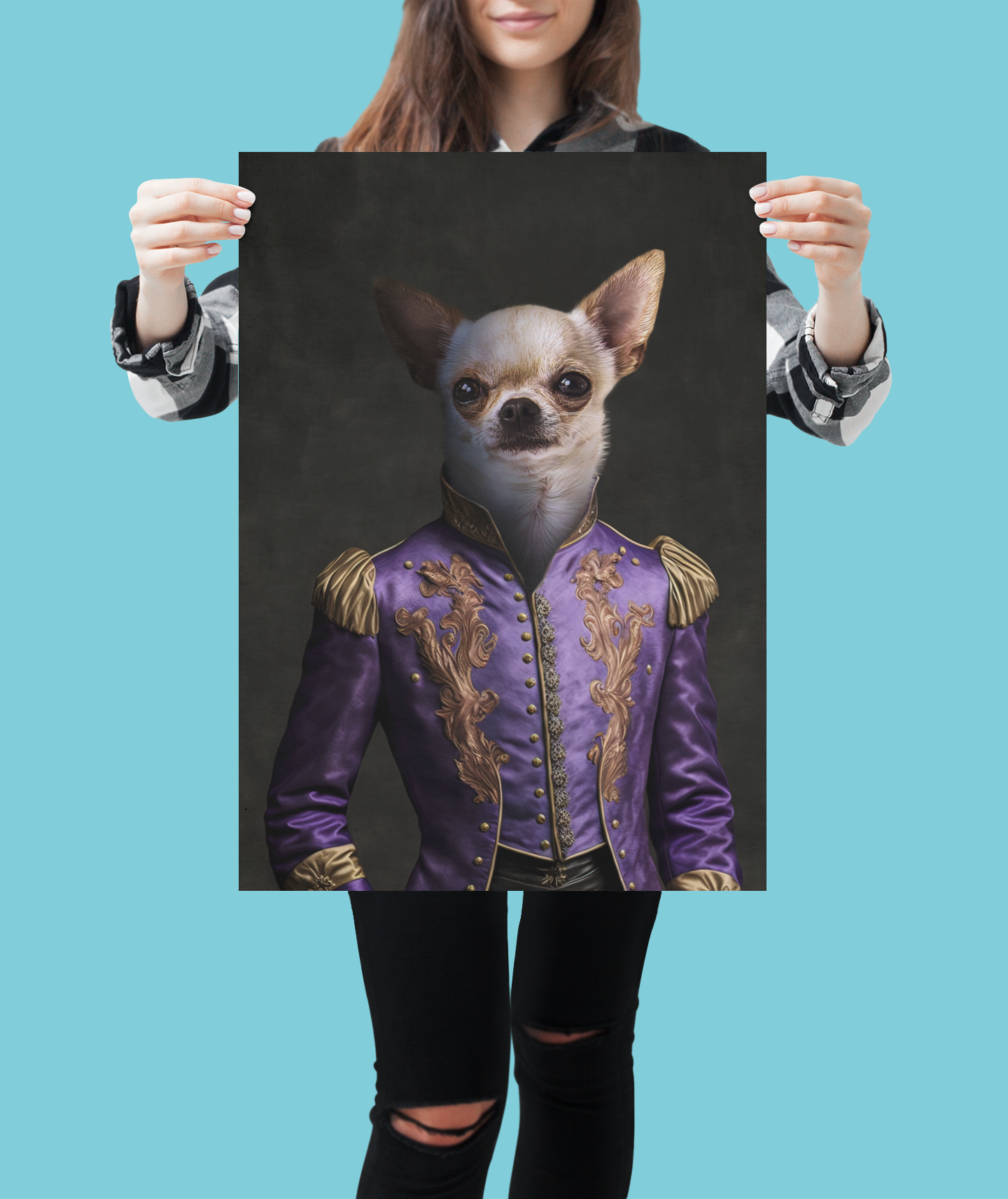 Majestic Paws: Custom Pet Prince Portrait