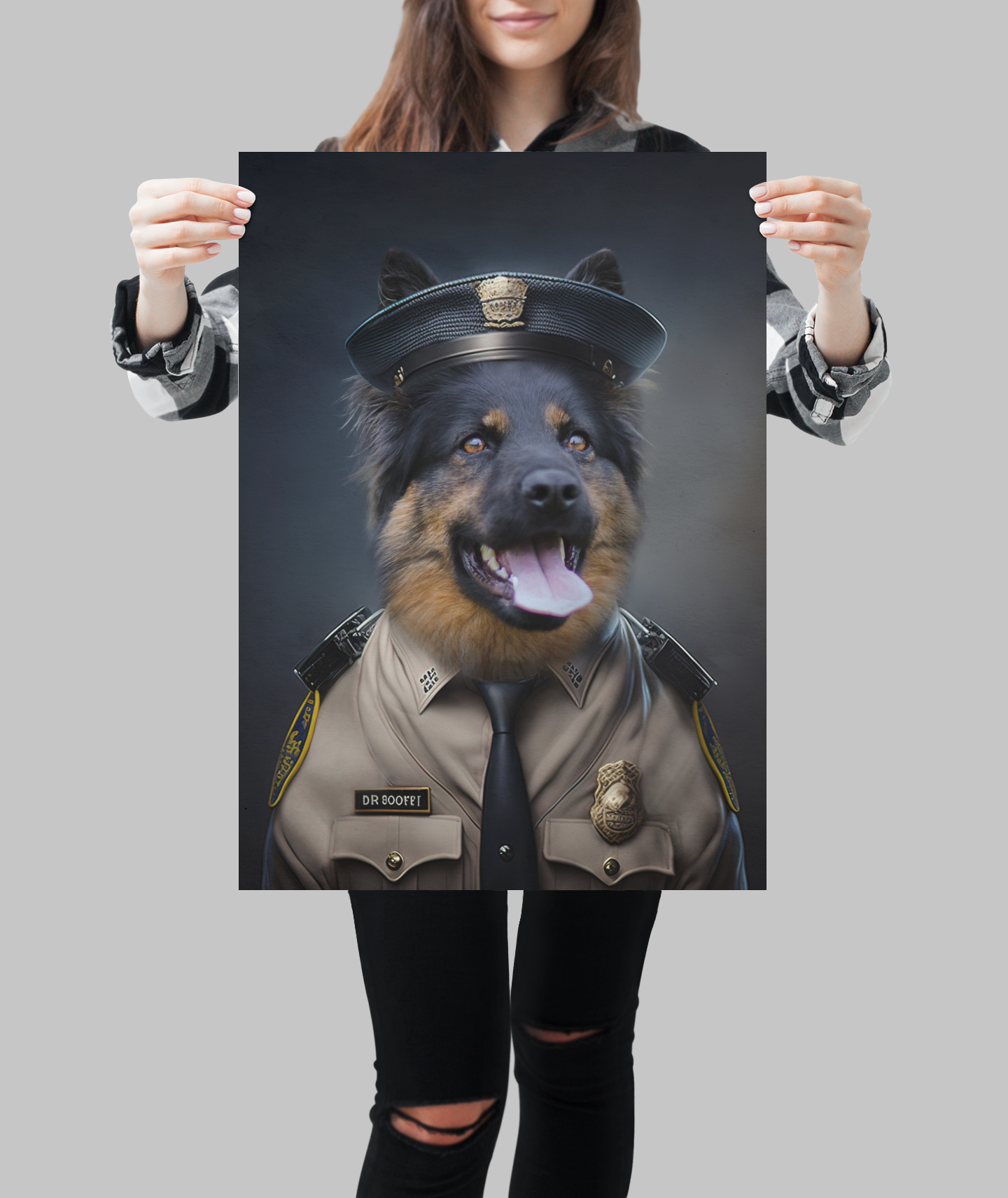 Paw-trol Duty: Custom USA Highway Patrol Pet Portrait