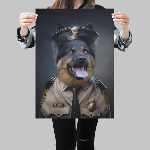 Paw-trol Duty: Custom USA Highway Patrol Pet Portrait