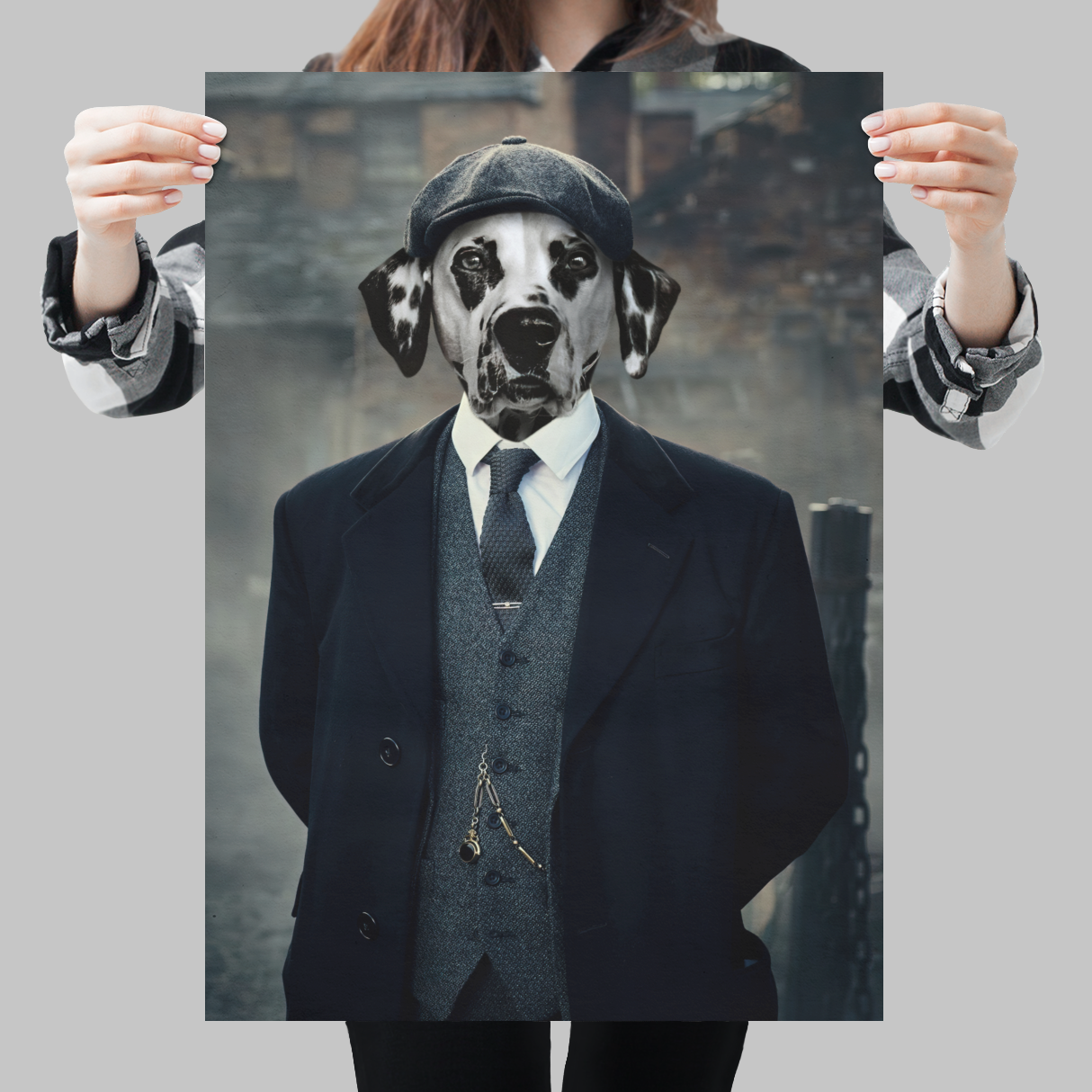 Peaky Paws: Custom Pet Print in Classic Gangster Style