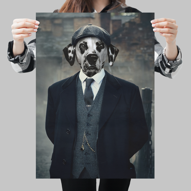Peaky Paws: Custom Pet Print in Classic Gangster Style