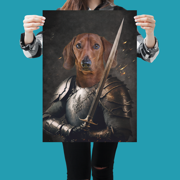 Noble Paws: Regal Knight Pet Portrait