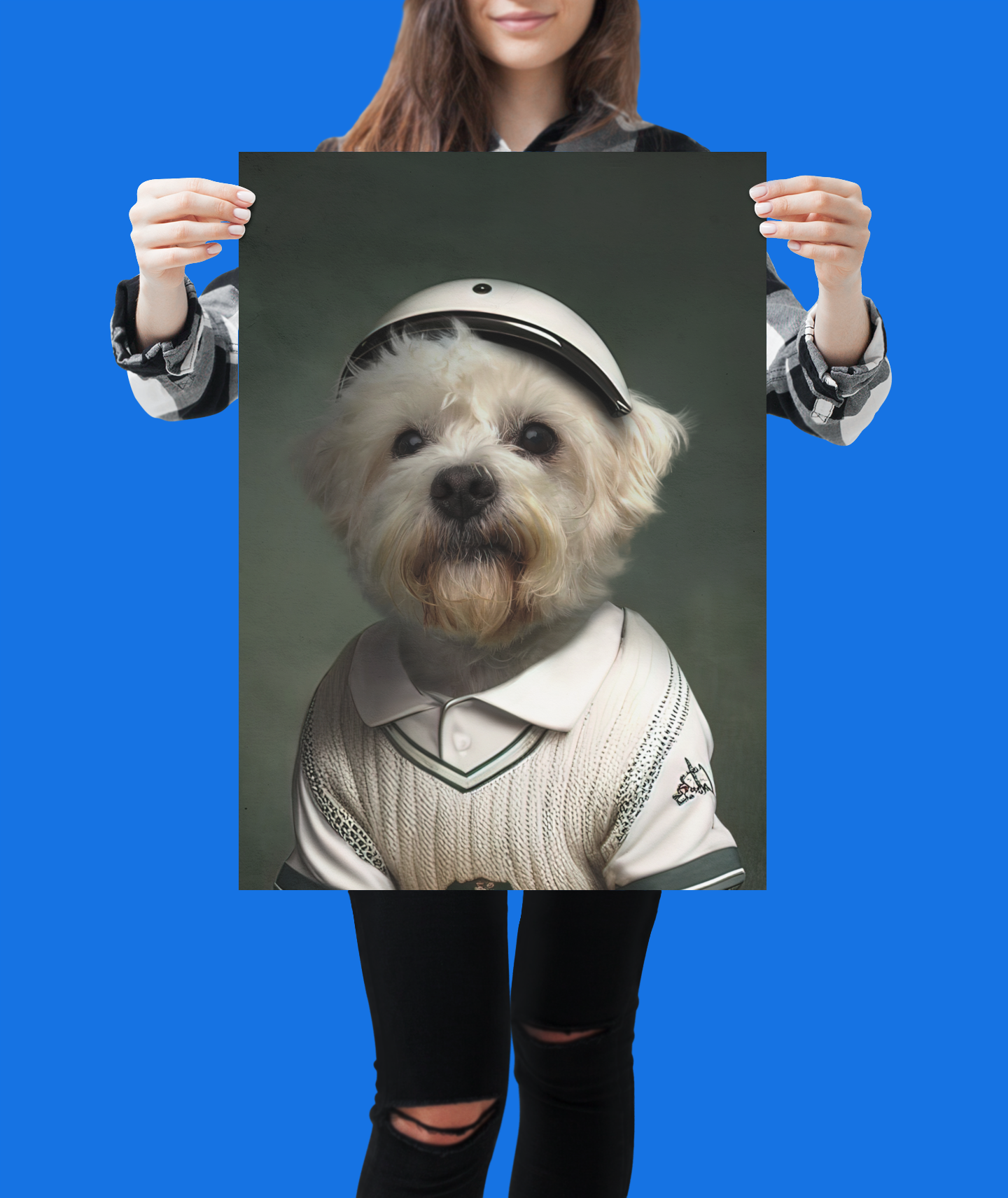 Cricket Companion: Custom Classic Cricketer Pet Portrait