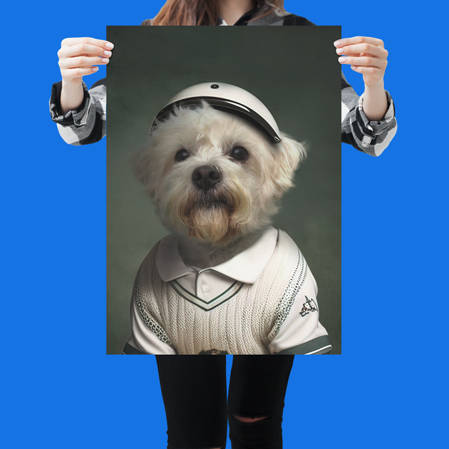 Cricket Companion: Custom Classic Cricketer Pet Portrait