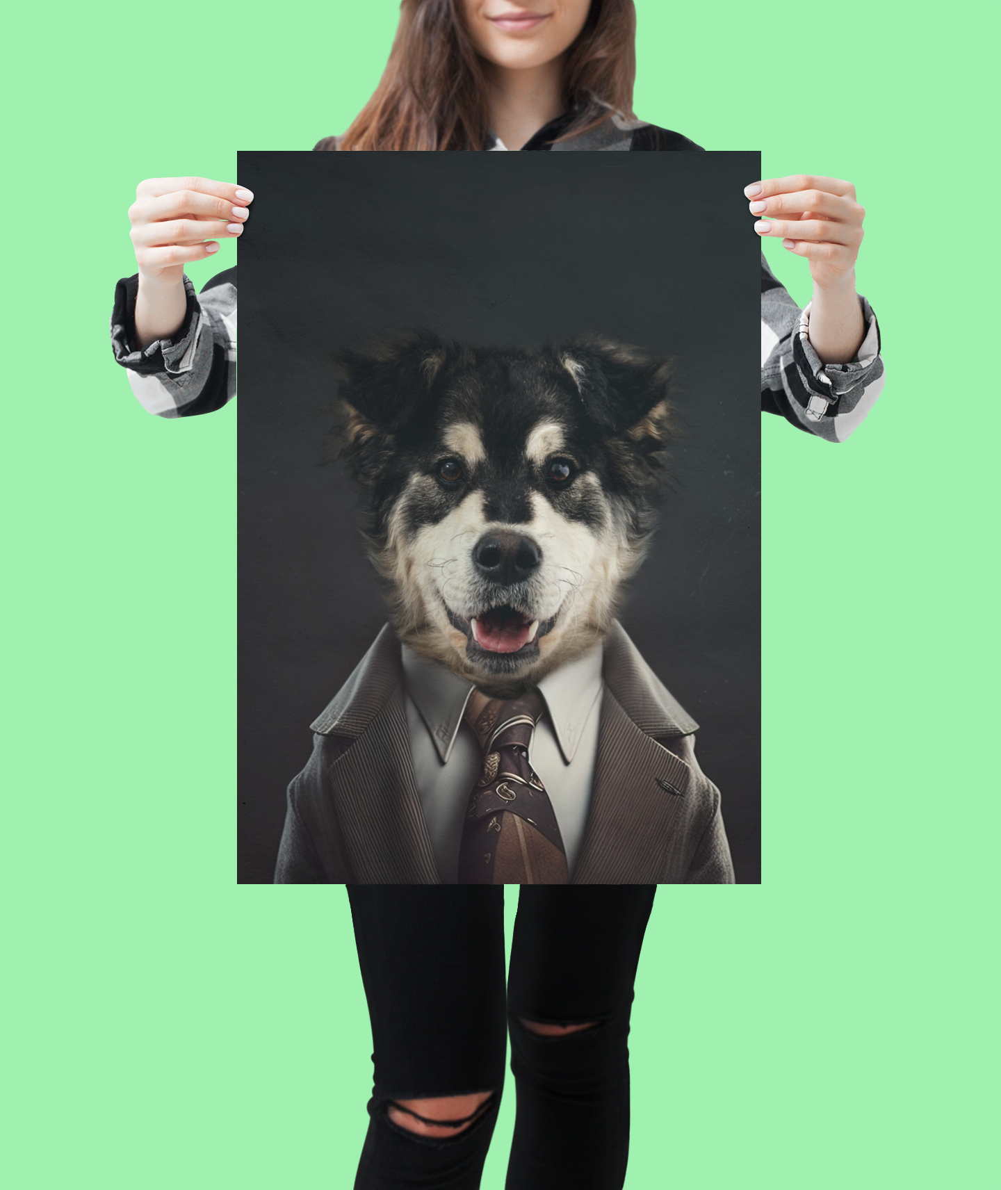 Executive Paws: Custom Businessman Pet Portrait
