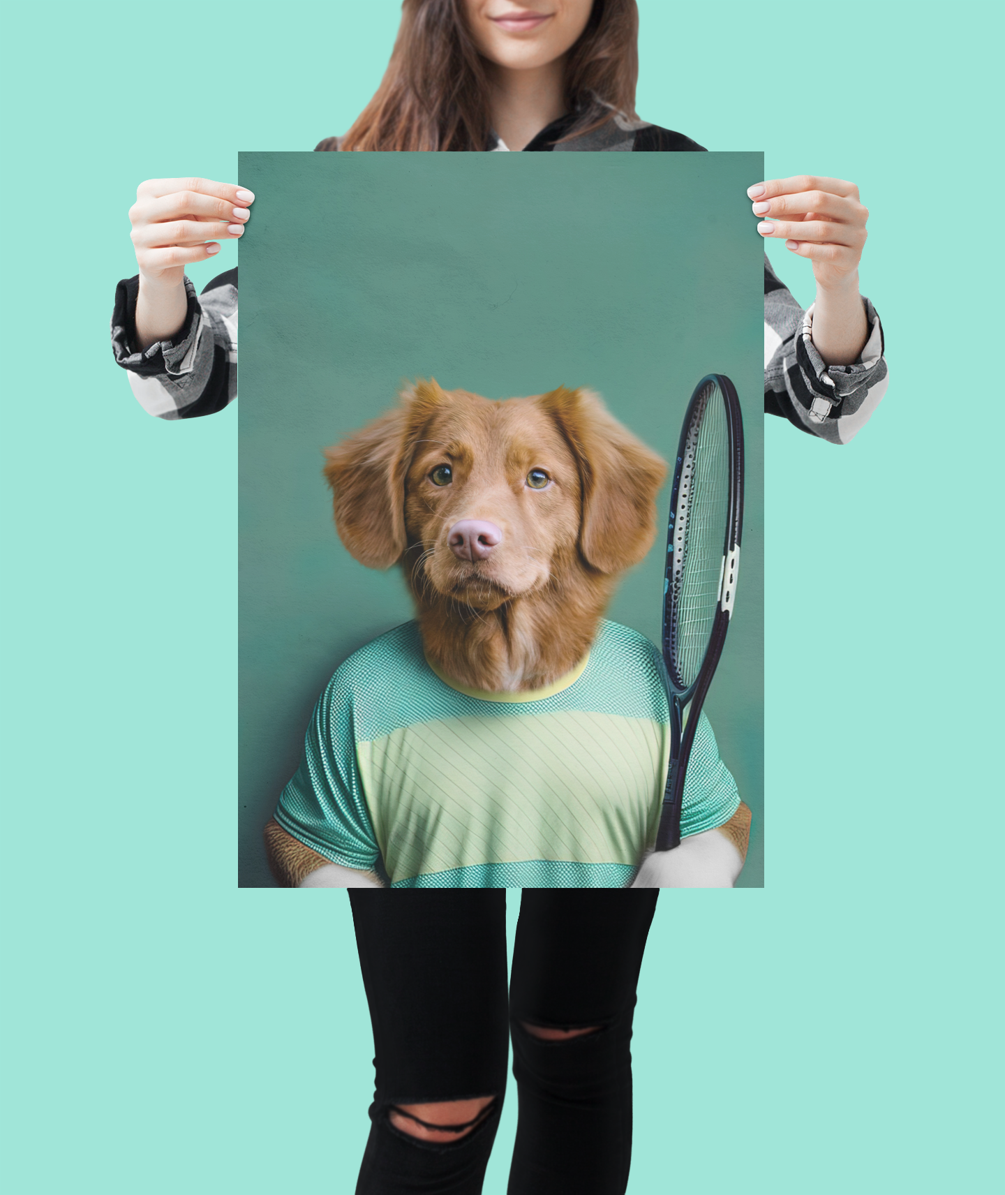 Game, Set, Purr-fect: Custom Pet Print Tennis Player