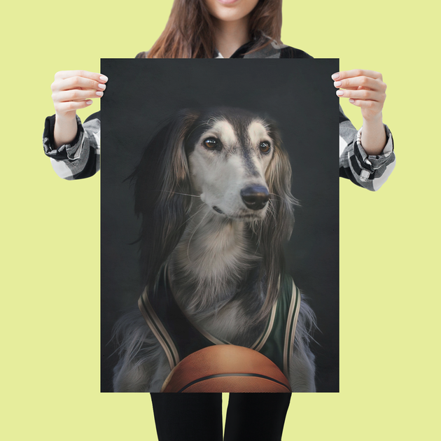 Slam Dunk Paws: Custom Basketball Player Pet Portrait