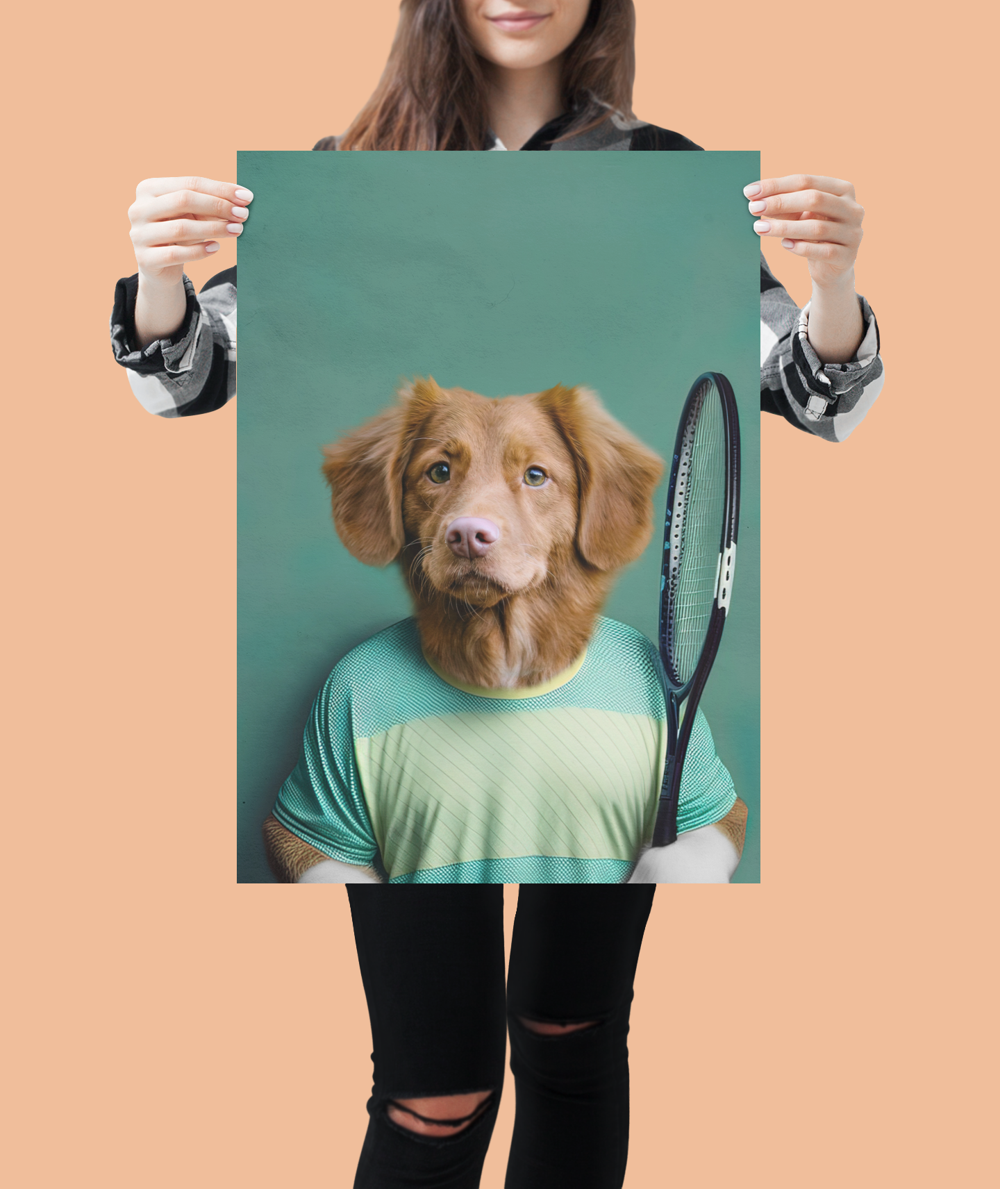 Game, Set, Purr-fect: Custom Pet Print Tennis Player