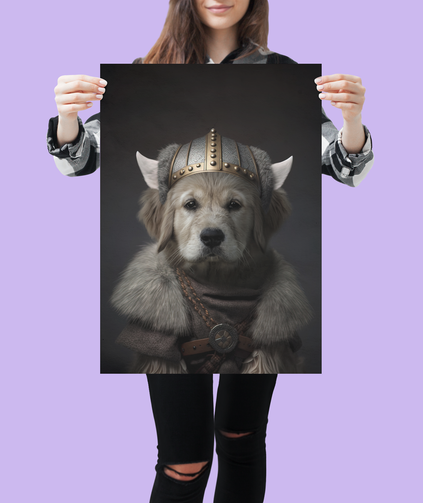 Viking Valor: Custom Pet Warrior Portrait