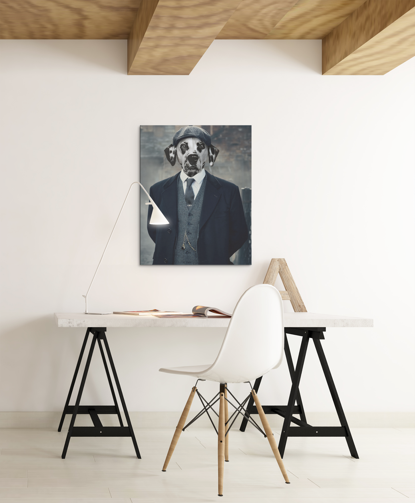 Peaky Paws: Custom Pet Print in Classic Gangster Style